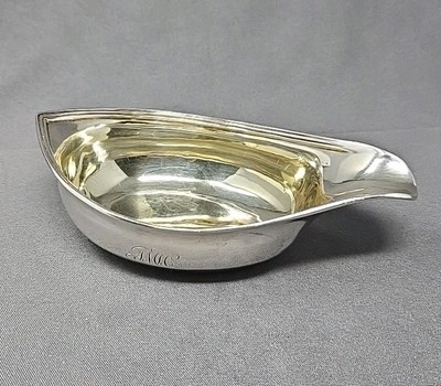 John Eams Georgian Sterling Silver  Pap Boat C. 1807 Gold Wash Interior 