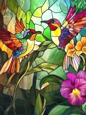 PINFFSHU Hummingbird 12x16 Inch, Green, Red, Yellow, Blue, Purple, Orange 