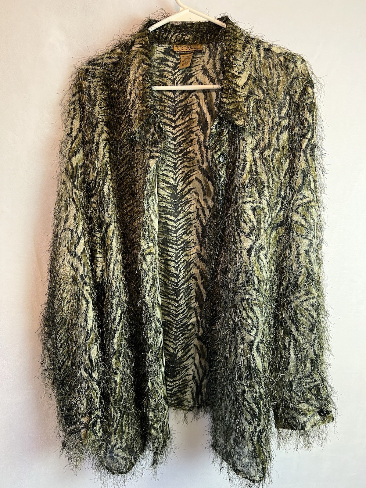 Cardigan Sweater Animal Print Women’s 3X Plus Fuzzy by CDW Creative Design-image