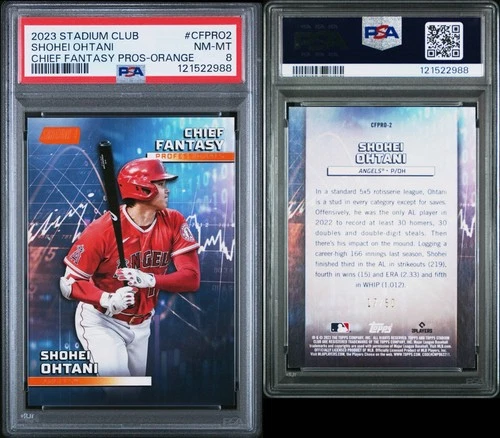 SHOHEI OHTANI 2023 TOPPS STADIUM CLUB JERSEY NUMBER 17/50 CHIEF FANTASY ORANGE