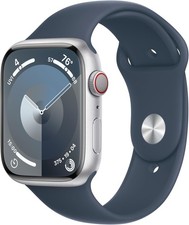 Apple Watch Series 9 GPS  Cellular, 45mm - Aluminum Silver Case with Storm Bl