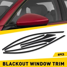 6PC Chrome Vinyl Gloss Black Delete Window Trims For Honda Accord 2018-2022