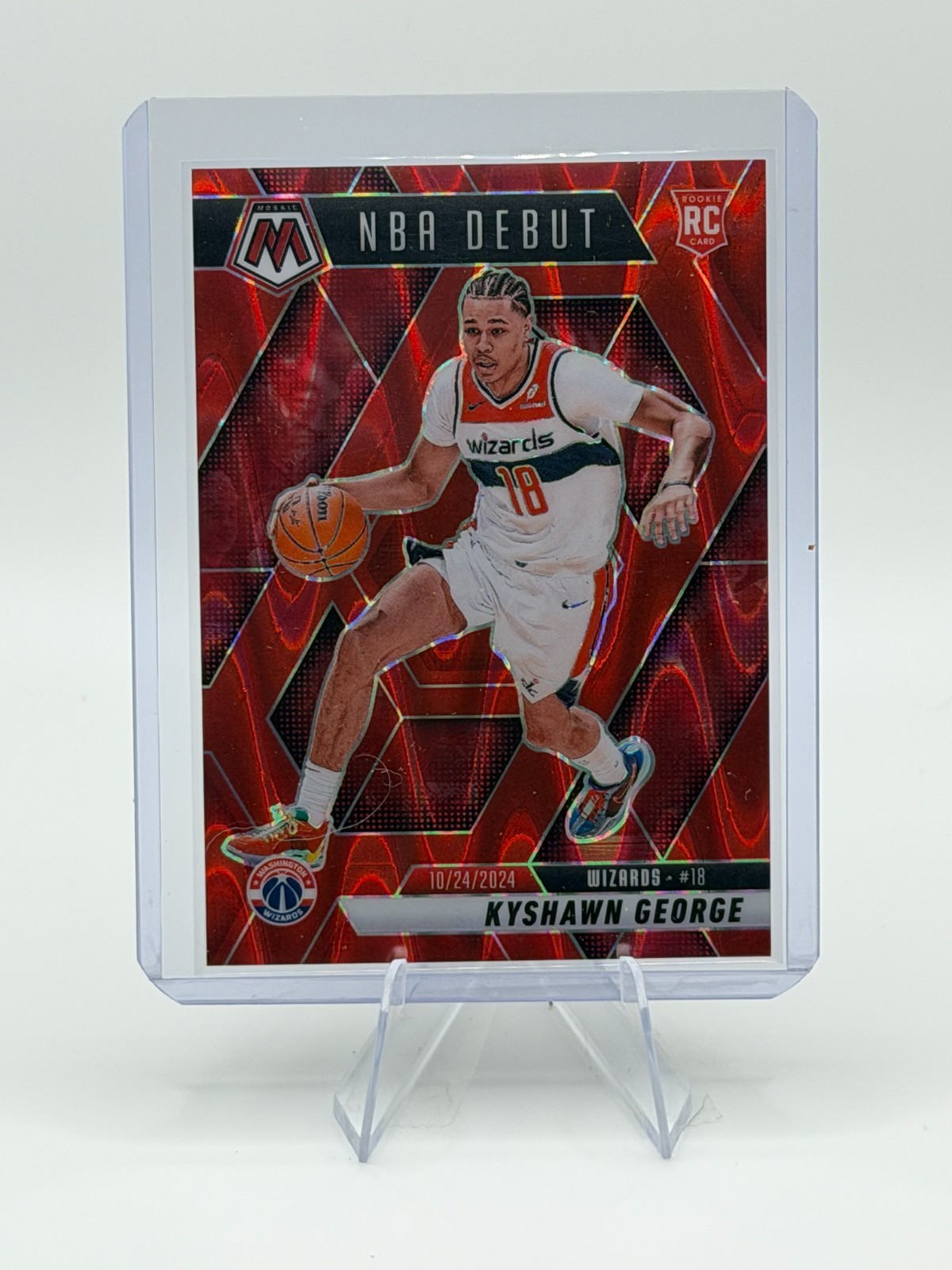 KYSHAWN GEORGE 2024-25 MOSAIC NBA DEBUT ROOKIE RED MOSAIC PRIZM A /299 RC 256