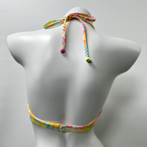 Victoria's Secret PINK Wrap Criss Cross Bikini Top Size M Colorful Geometric - Picture 4 of 10