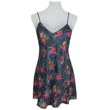 Victoria's Secret Floral Midnight Lace-Up Slip Dress, Size S