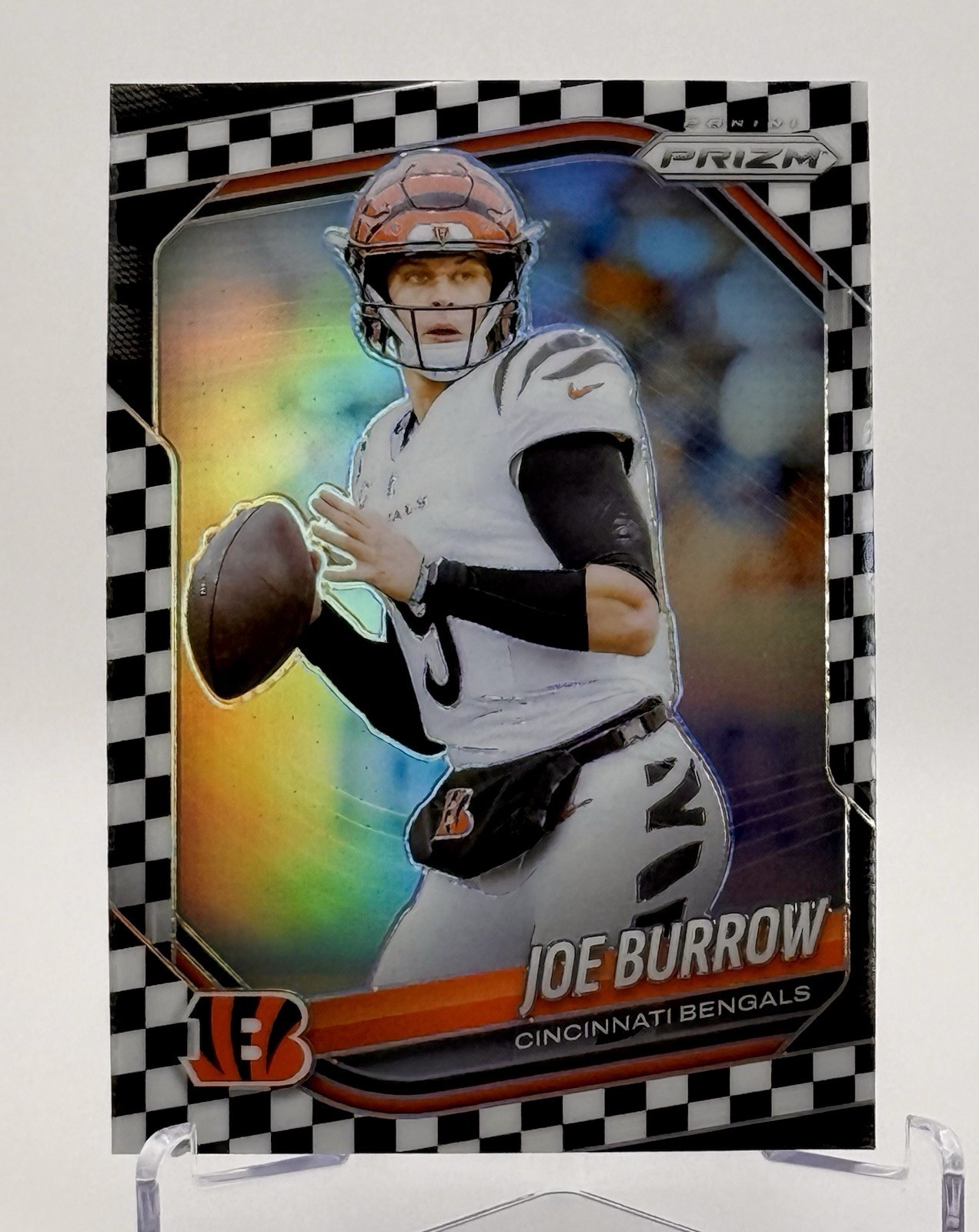 2025 Panini Prizm - Joe Burrow #62 Black & White Checker Prizm