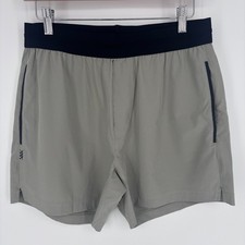 Rhone Mako Shorts Mens M Gray Black Elastic Waist Athletic Gym Training Training