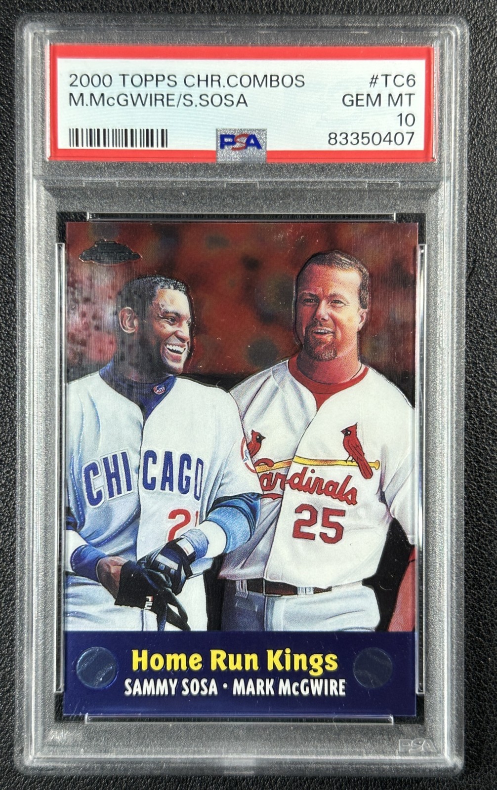 HOME RUN KINGS SAMMY SOSA MARK MCGWIRE PSA 10 2000 TOPPS CHROME #TC6 COMBOS 0407