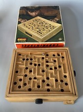 Vintage Brio of Sweden Wooden Labyrinth 31804   Tested/Working w/ Ball  Box