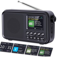 Tragbares DAB/DAB+ Radio, UKW Digitalradio mit 3000-mAh Akku, wiederaufladbar...