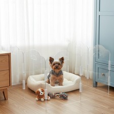 Nutrolab Transparent Acrylic Dog Gate Indoor Free-Standing Pet Gate 16 Height