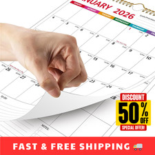 2025-2026 Wall Calendar 18 Month Large Blocks 11.4x14.5 Floral Premium Paper