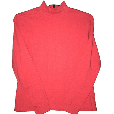 L.L.Bean Women's Mock Neck Sweatshirt Reddish Pink Small Pullover Long Sleeve
