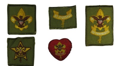1950s-60s Boy Scouts Complete Rank Set Tenderfoot - Life Patch WORN (WSJ1108)