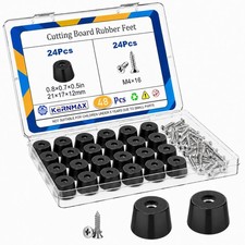 48Pcs Rubber Feet for Cutting Board with 304 Stainless Screws, Cutting Board Fee