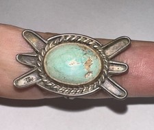 925 Sterling Silver Vintage Native American Turquoise Ring