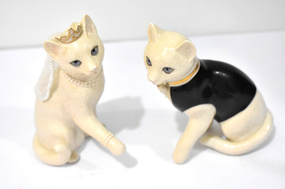 Lenox Classic Cat Collection China Together Forever Bride & Groom Cat Figurines