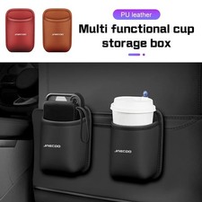 Car Cup Holder Storage Box PU Leather Seat Back Door Organiser