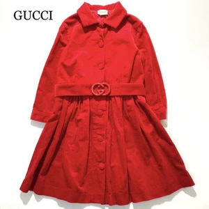 Robe rouge velours côtelé GUCCI taille 140 authentique du Japon
