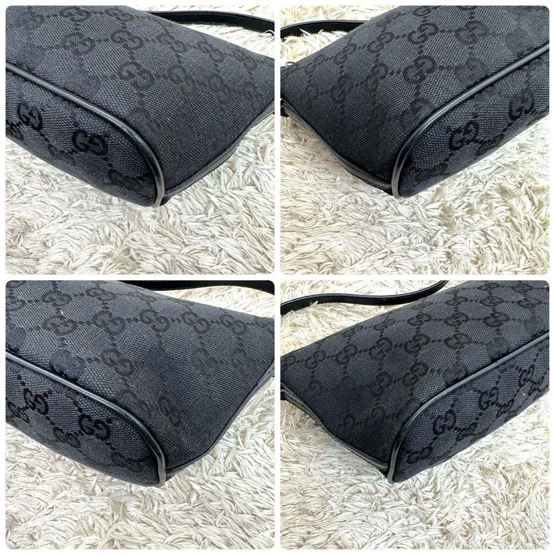 GUCCI GG Canvas Black Accessory Pouch Women's Small Bag Authentic thumbnail 6