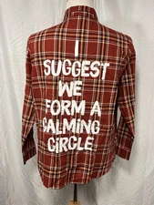 Cakeworthy Hocus Pocus Flannel Shirt XL Mary Sanderson Plaid Disney NWT