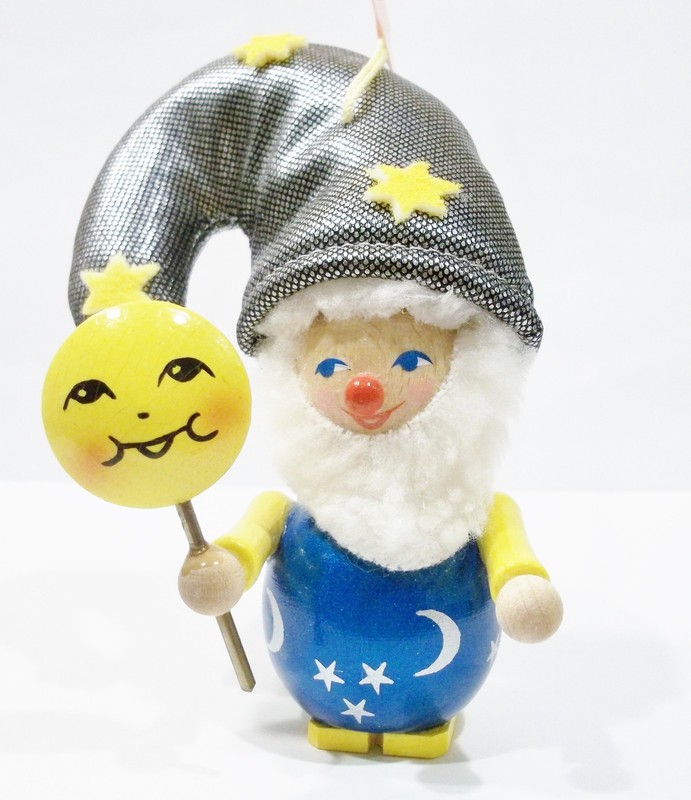 Steinbach Germany Man in Moon Wizard Stars Sun Celestial Wooden Wood Ornament