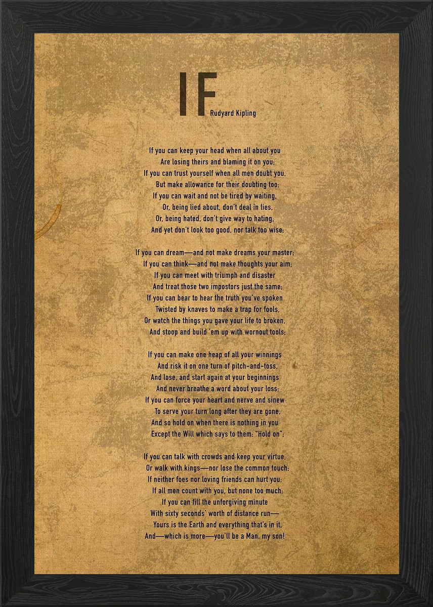 If Rudyard Kipling Gedicht Gerahmtes Wandbild Poster Leinwanddruck Bild