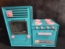 1960s VINTAGE JUNIOR CHEF MAGIC-COOL OVEN METAL TEAL  PINK NOT HEATING