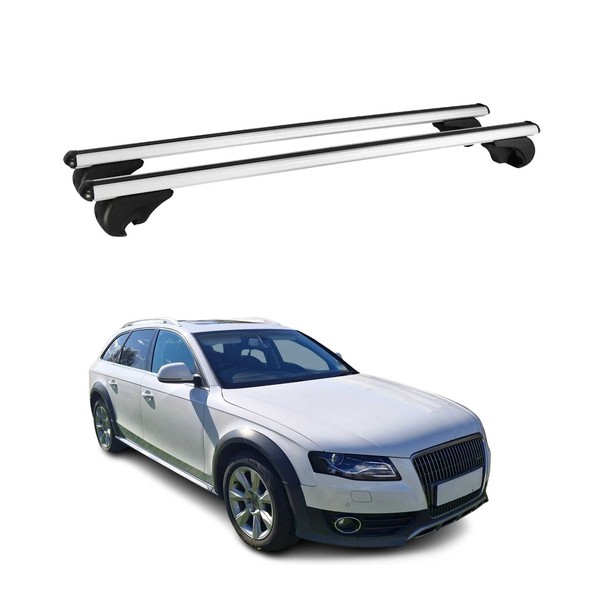 DachträGer GrundtäGer FüR Audi A4 B8 Avant 2008-2012 Pre-Fl 75Kg Alu Silber 2X-image