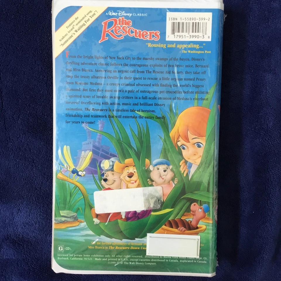 Disney Black Diamond Factory Sealed VHS The Rescuers & The Rescuers Down Under  - Image 4 of 4