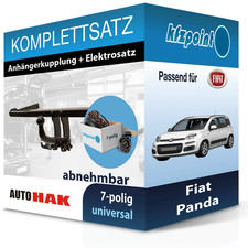 AUTO HAK Anhängekupplung abnehmbar und TOWTEC E-Satz 7polig für Fiat Panda 03-11