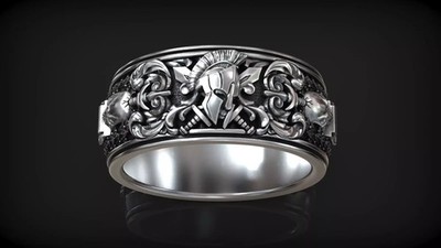 Centurion-helmet-SPQR-Roman-Legion-Ring, Roman Empire Eagle 925 Silver Band Ring
