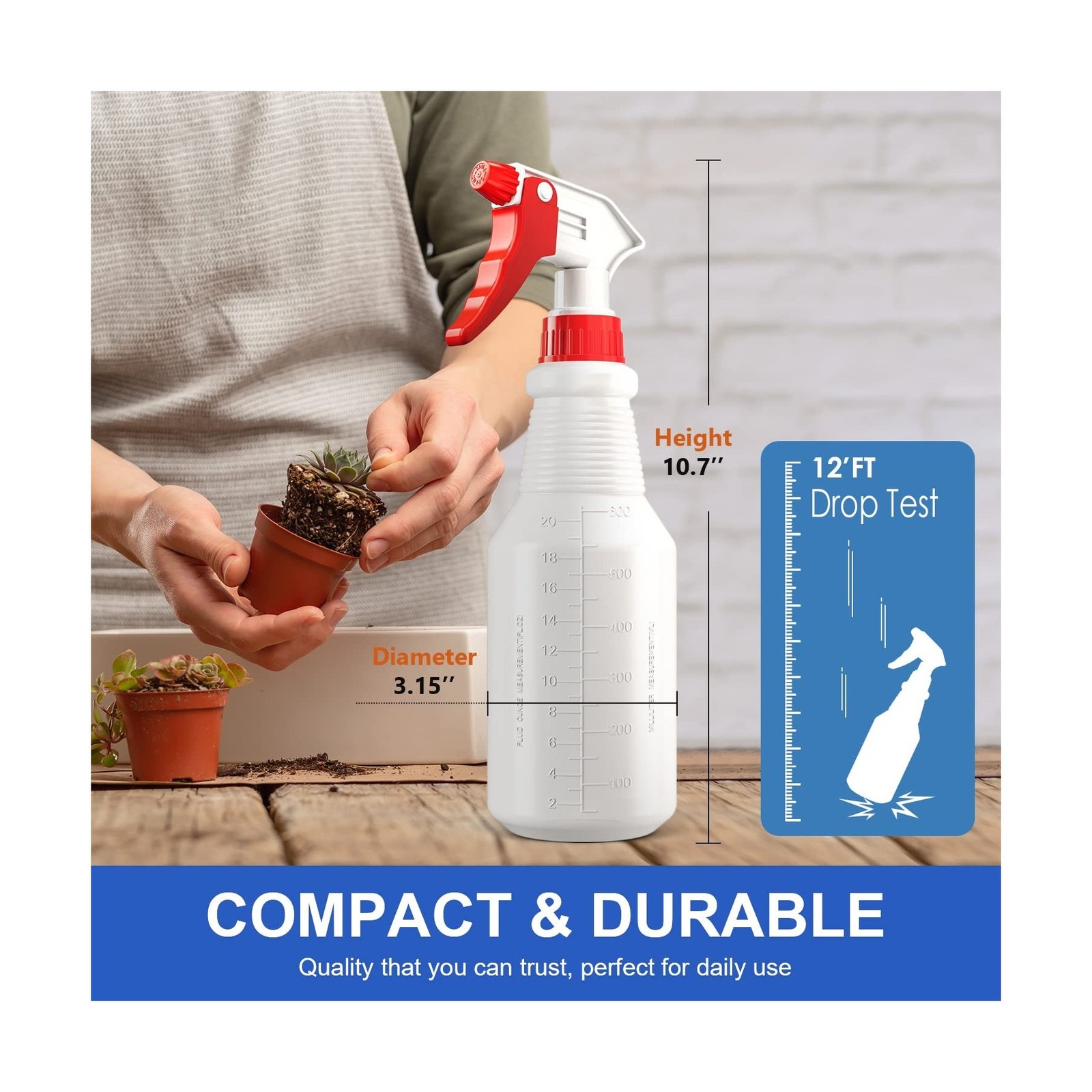 Bealee Spray Bottles (4 Pack, 24 Oz) Refillable Empty Plastic Water Spraying ...