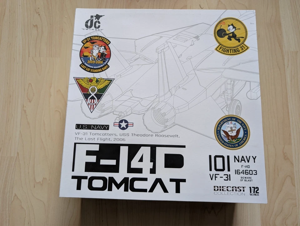 JC Wings JCW-72-F14-015 F-14D Tomcat VF-31 Last Flight 164603 1:72