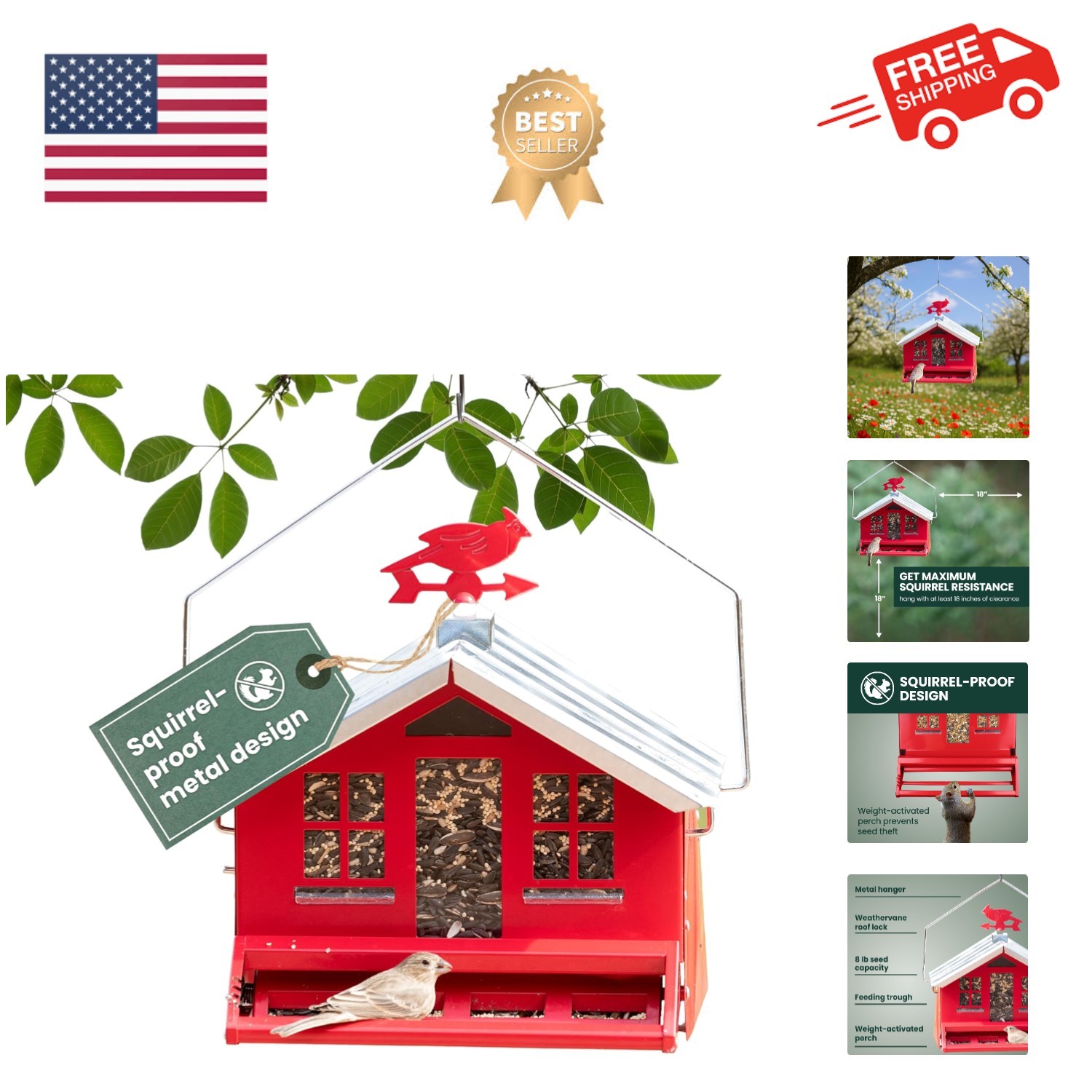With Weathervane - 8 Lb Seed Ca...