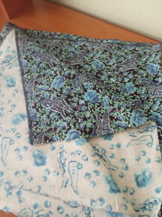 Vintage Floral Paisley Cotton Flannel Fabric Soft 106.3" x 29.5" (2.7m x 75cm) B - second product detail image