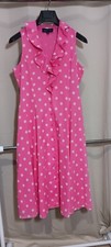 Jones New York Signature Women's Pink And White Polka Dot Sleeveless Dress