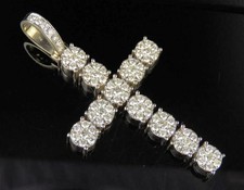 Jesus 2.75Ct Round Diamond Cross Pendant 14k Yellow Gold Finish Religious Locket