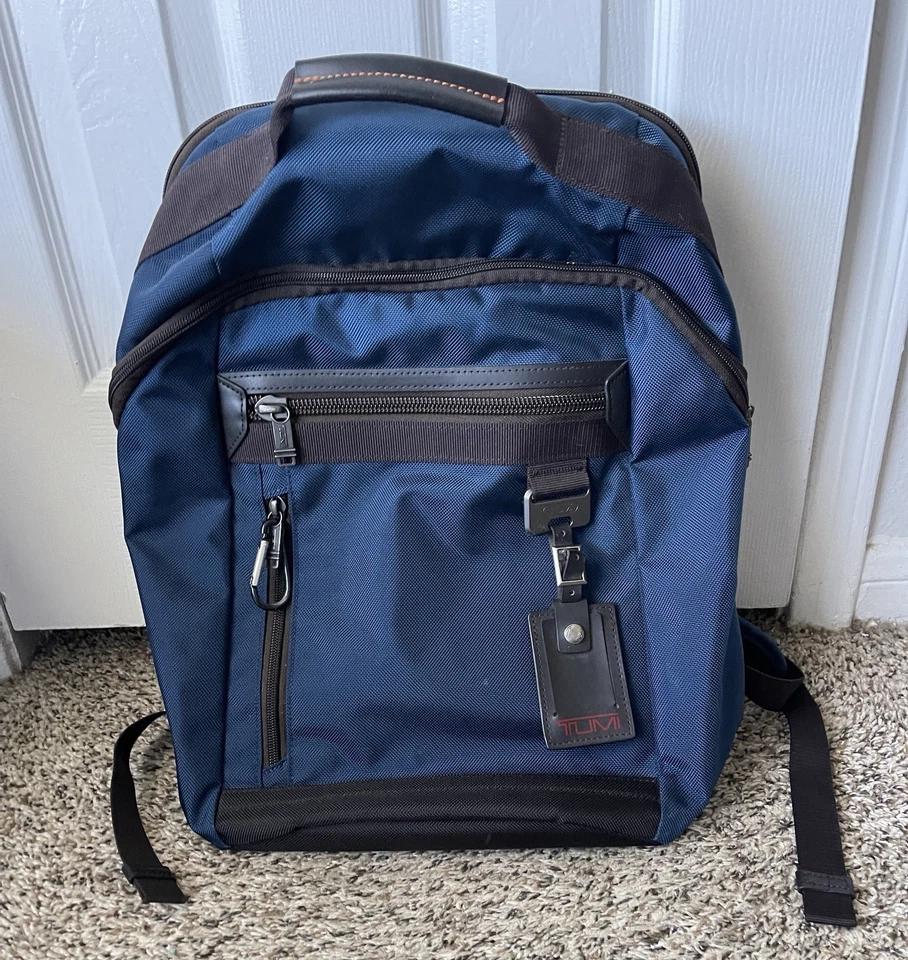 Tumi Bertona Laptop Backpack Blue Business Casual Travel - Image 2 of 4