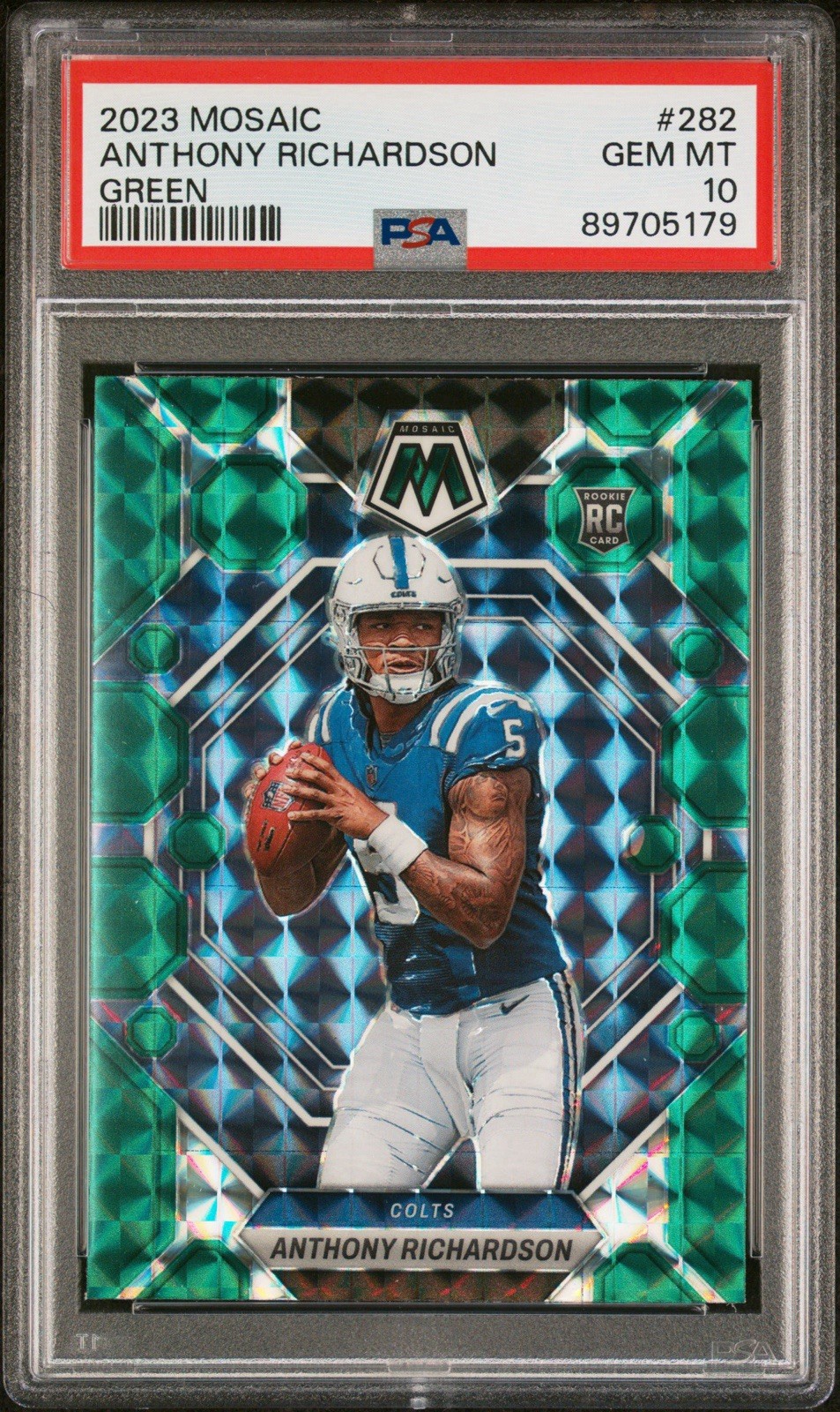 2023 PANINI MOSAIC GREEN #282 ANTHONY RICHARDSON PSA 10
