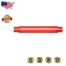 2.5" Glasspack Muffler | Vintage Muscle Car Sound | Max Flow | Durable Red Fi...