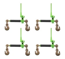 4PK 3/8"-1/2" Folding Handle Ratchet Load Binder w/ Grab Hook 12,000 lbs WLL