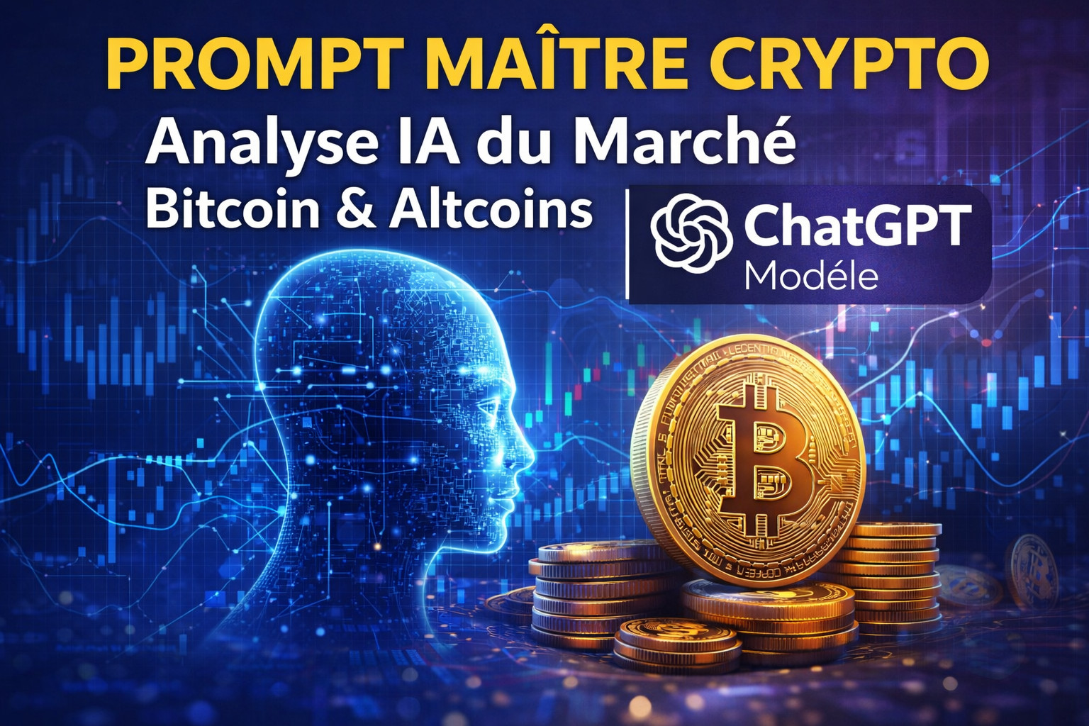 Prompt IA Crypto et Bourse, guide broché d'analyse ChatGPT de 150 pages pour trading