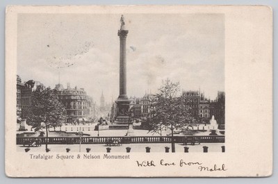 Trafalgar Square Nelson Monument London 1903 Edwardian Topographie