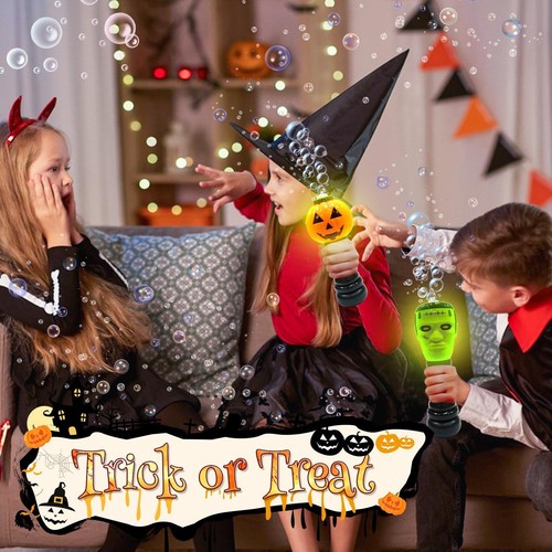 Halloween Bubble Blower Wand, Automatic Light Up Handheld Bubble Machine, 2 P... - Picture 2 of 9