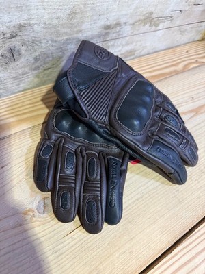 ORIGINAL ROYAL ENFIELD VAMOS BRAUNE LEDER MOTORRADHANDSCHUHE GRÖSSE - LARGE