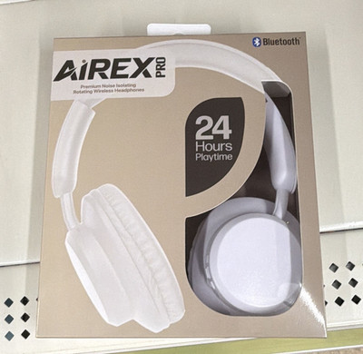 AiPEX PRO Bluetooth Wireless Over-Ear Headphones, Noise Isolating, White