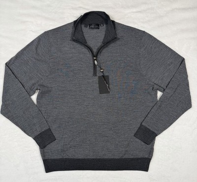 Bobby Jones Mens 1/4 Zip Pullover Sweater Extrafine Merino Wool XL Golf Gray NWT