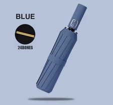 New Large 24 Bone Solid Color Automatic Umbrella Light Collapsible Windproof