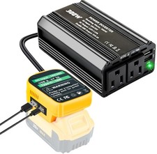 300W Power Inverter Compatible with Dewalt, DC 20V to AC 110-120V Battery Invert